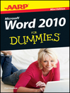 Imagen de portada para AARP Word 2010 For Dummies